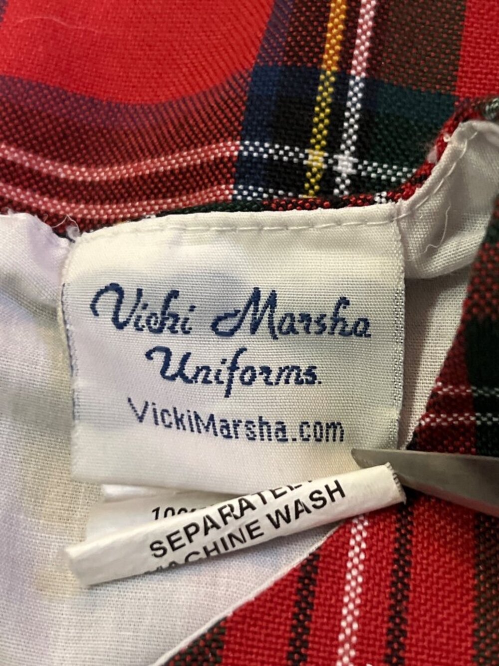Vicki Marsha Girls 5 Red Tartan Plaid Holiday Christmas Dress Pleated Used - Picture 5 of 10